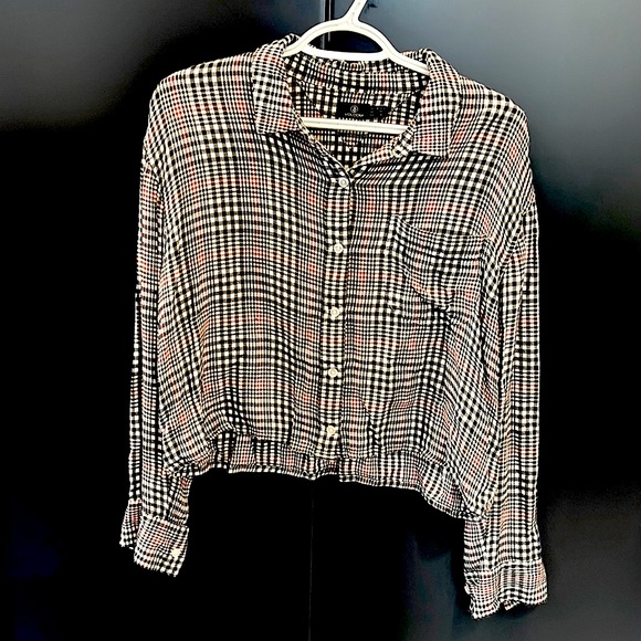 Volcom Women's Junior's Fad Friend Drop Shoulder Button Up Shirt - Picture 5 of 8